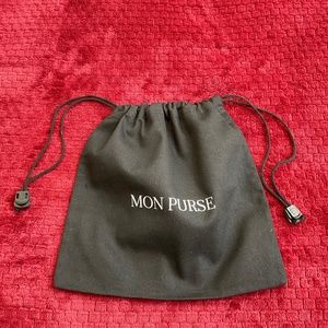 •Mon Purse Black Cotton Drawstring Dust Bag 9”x9”NWOT